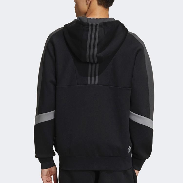 adidas Colorblock Athleisure Casual Sports Hooded Jacket Black Men's GM4430