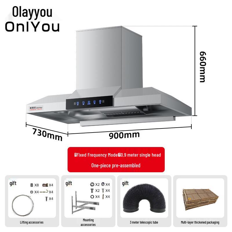 Commercial High-Suction Range Hood for Restaurant Kitchens and Rural Wood-burning Stoves
