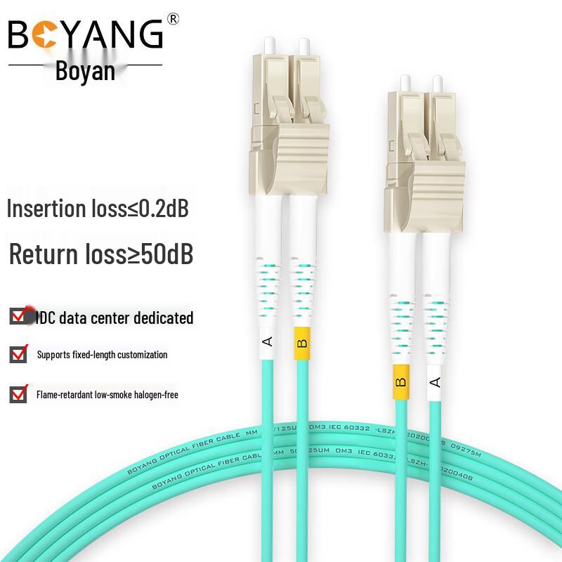 BOYANG 10 Gigabit Multimode Duplex LC-LC OM3 Fiber Optic Patch Cable