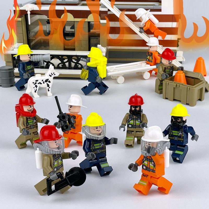 Управление огнем Носилки Лестница Спасение Минифигурка Строительный блок Город Фигурка Части MOC Кирпичи Модель Наборы Образовательные игрушки