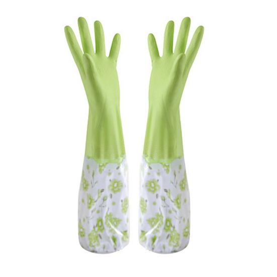 1 пара хозяйственных перчаток, водонепроницаемые многоразовые прочные перчатки с длинными манжетами, многоцелевые перчатки для мытья посуды, чистящий инструмент