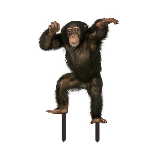 Акриловые садовые колышки Забавные фигурки животных для газона Енот Горилла Легко вставляемые садовые колышки для цветников Ландшафт