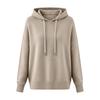 Women Hooded Sweater Adjustable Drawstring Long Sleeve Loose Fit Knitting Tops Fall Winter Pullover Tops