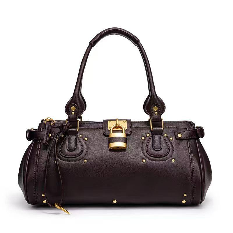 Autumn And Winter Retro Rivet Lock Head Underarm Bag Crossbody Shoulder Women'S Bag