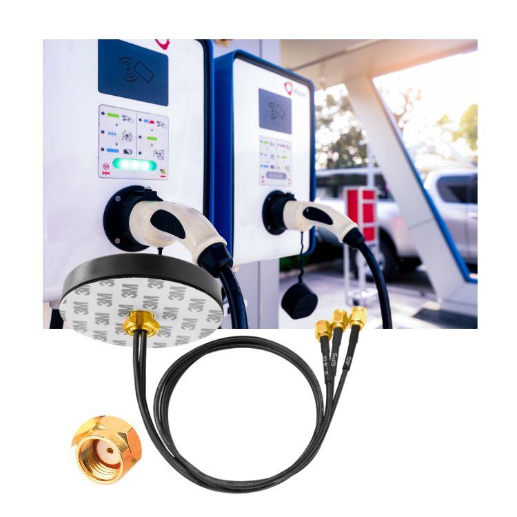 Outdoor for Car Vehicle Charging Station,4G LTE MIMO 2.4G Wifi 6e Cellular GPS Antenna Three in One Combo GPS Receiver Antenna
