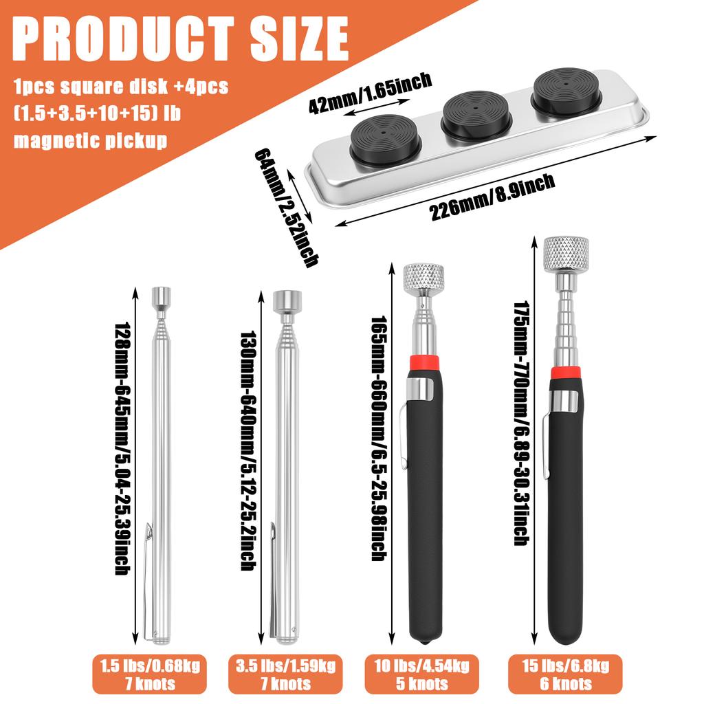 Телескопическая магнитная ручка Выдвижной захватный стержень Палка Портативный магнитный инструмент для захвата для сбора винтов Гайка Болт Металл Schraub