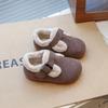 2024 Детские теплые туфли на плоской подошве для девочек и мальчиков, зимняя новая мода в корейском стиле с мягкой подошвой, нескользящая, повседневная универсальная обувь
