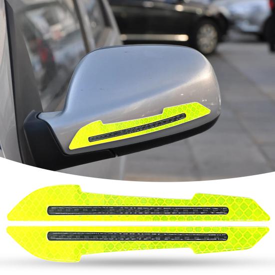 1 Pair?Decal Tape Open Stickers Car Door Auto?Warning?Wear-resistant?Reflective?Reversing Tips Rearview Mirror Sticker
