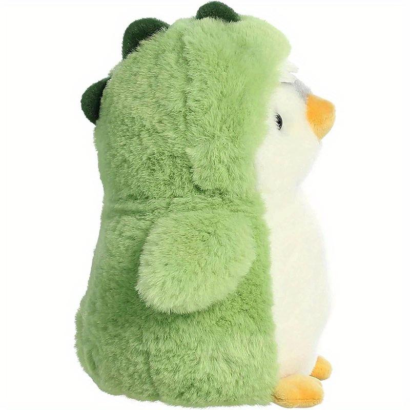 Cute Transforming Penguin Plush Toy In Dinosaur Costume 7.87 Inches Soft Stuffed Animal Home Decor Accent Gift for Friends