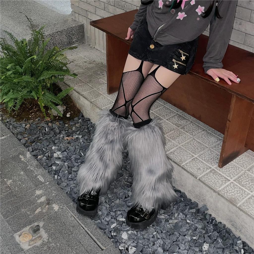 Чехол для ног Spice Girl на Хэллоуин, чехол для носков Millennium Y2K, длинный мохнатый чехол для ног, теплый чехол для ног из искусственного меха