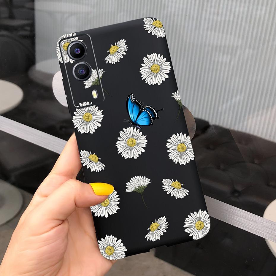 For Vivo Y53S 5G Case Vivo Y72 5G V2041 Phone Cover Silicone Cactus Soft Funda For Vivo Y52 Y 53s Y72 5G Sunflower TPU Bumper