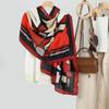 New Women's Print Graffiti Contrasting Scarf Scarf, Fashionable Autumn and Winter Thin Shawl with Sunscreen Silk Scarf