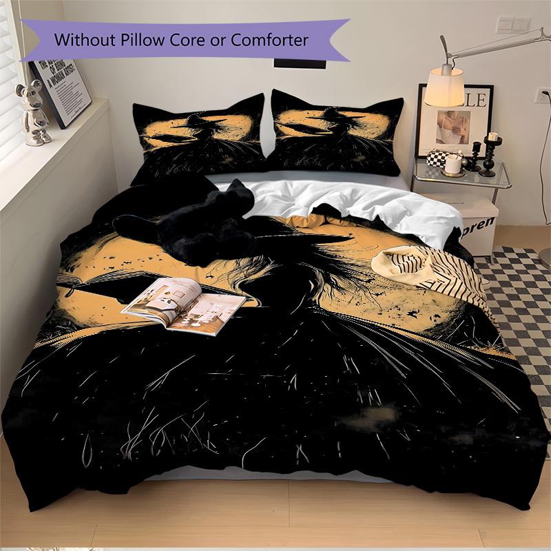 3pc Witchcraft Moonlight Cover Set - 1 Quilt Cover + 2 Pillowcases, All Seasons Bedroom Setting, Perfect for Home047