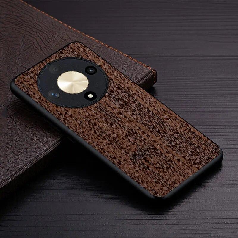 Чехол для Honor Magic 6 Lite Pro, чехол из бамбукового дерева, кожаный чехол, роскошный чехол для huawei Honor Magic 6 lite, чехол-капа