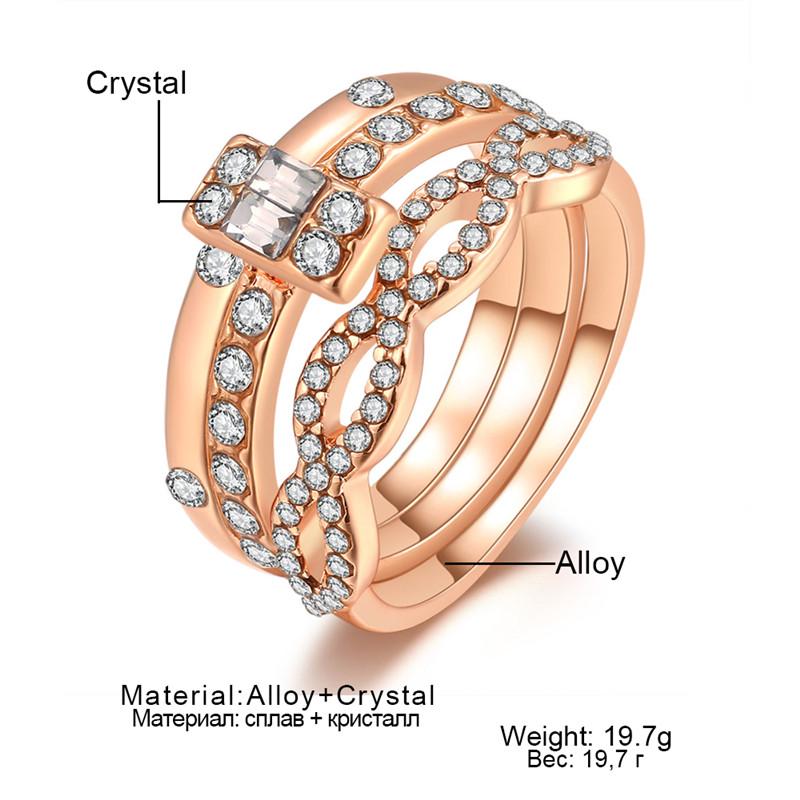 3Pcs/Set Infinity Rings Set Women Girls Crystal Twist Ring Couples Female Engagement Wedding Jewelry