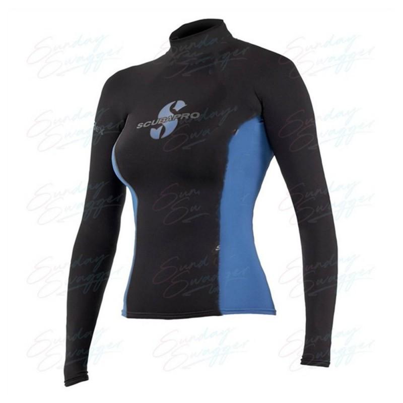 Womens Long Sleeve Rash Guard UPF 50 Surfing Top Swimming Diving Water Sports