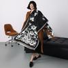 Autumn And Winter Flowers Linger With Butterflies, Simple Women'S Imitation Cashmere Warm Scarf, Versatile Long Shawl Cape