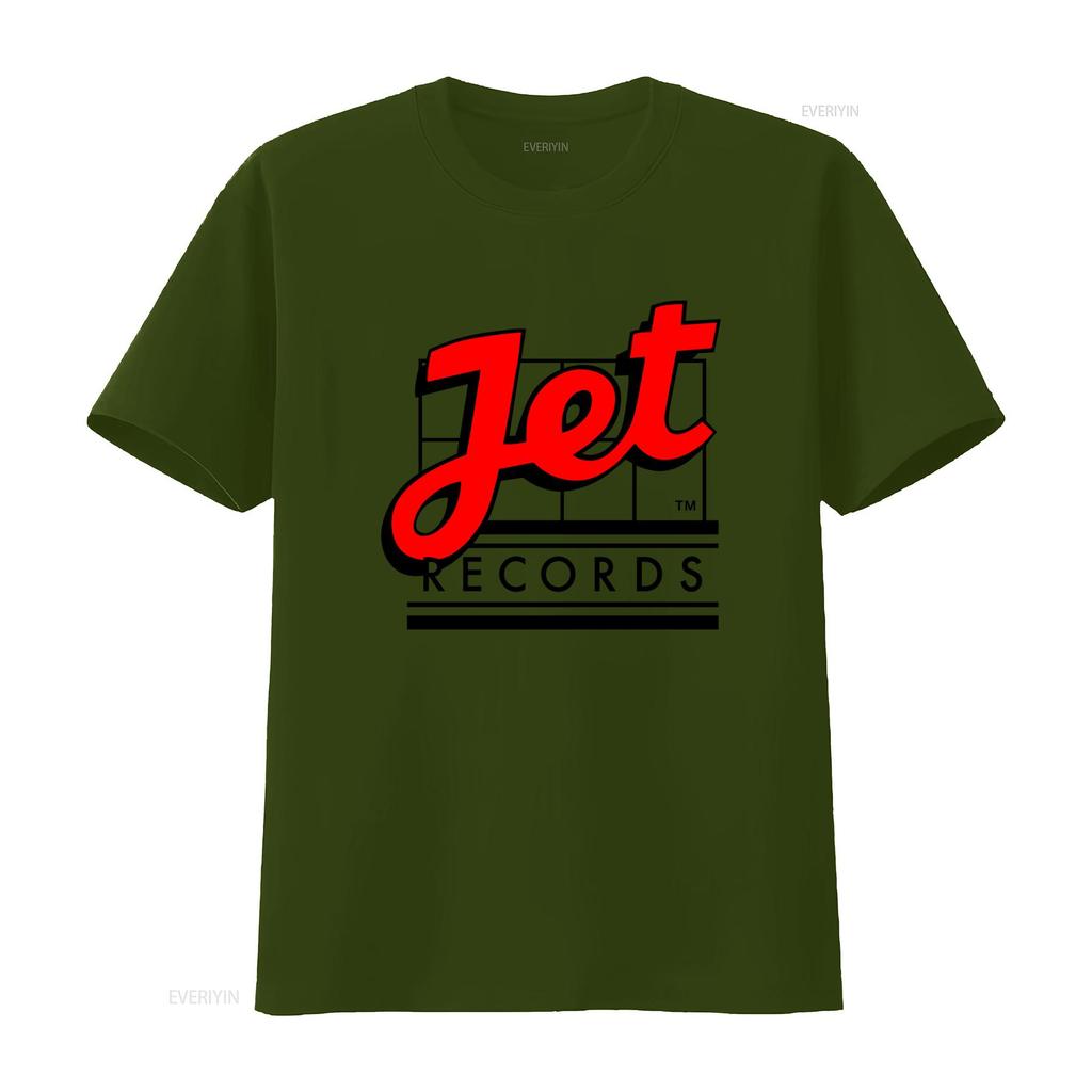Jet Records Logo T Shirt 100 Preshrunk Cotton Retro Defunct Record Label Design vintage Washed Comfortable Stretched homme