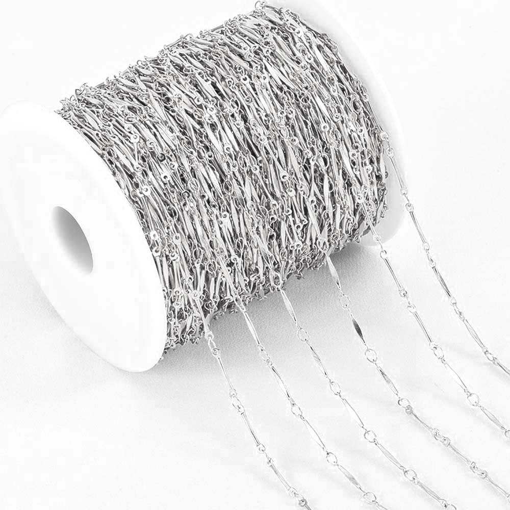 1Meter Fahsion Necklace Chain Stainless Steel 8 Shape Cross Double Loop Link Chain DIY Handmade Bracelet Material Jewelry Making