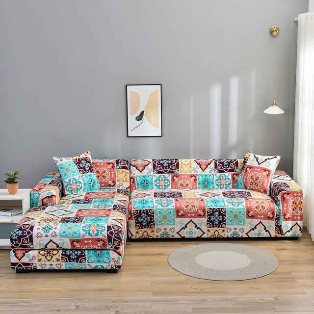 Elastic Sofa Covers for Living Room Stretch Slipcovers Sectional Couch Cover L Shape Corner Armchair Cover 1 /2 /3 /4 Seater 1pc