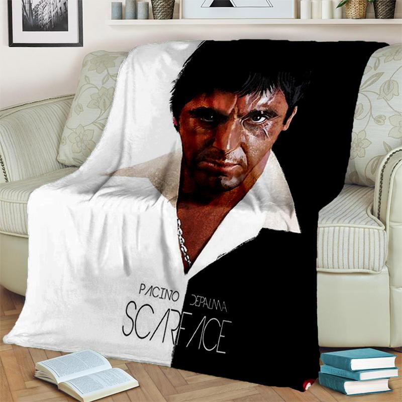Printing Movie Scarface Tony HD Blanket,Soft Throw Blanket for Home Bedroom Bed Sofa Picnic Travel Office Cover Blanket Kids