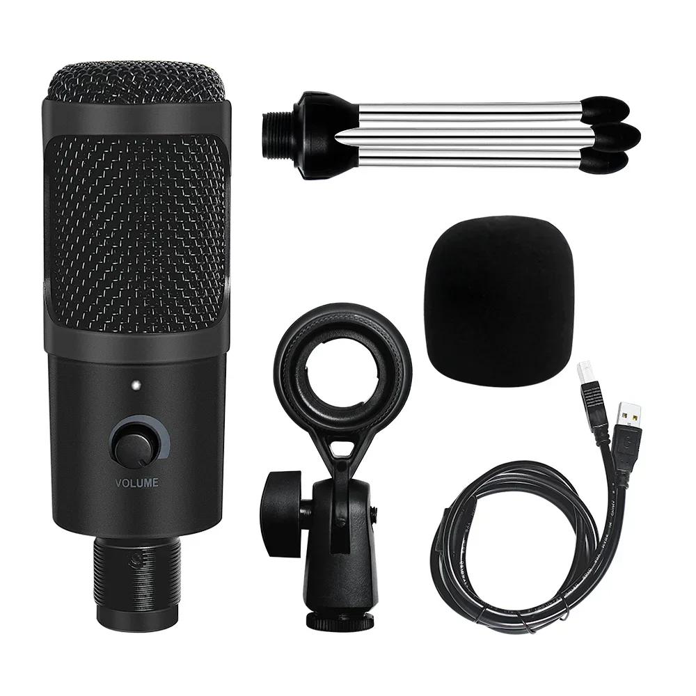 USB Condenser Microphones For PC Computer Laptop Singing Gaming Streaming Recording Studio YouTube Video Microfon