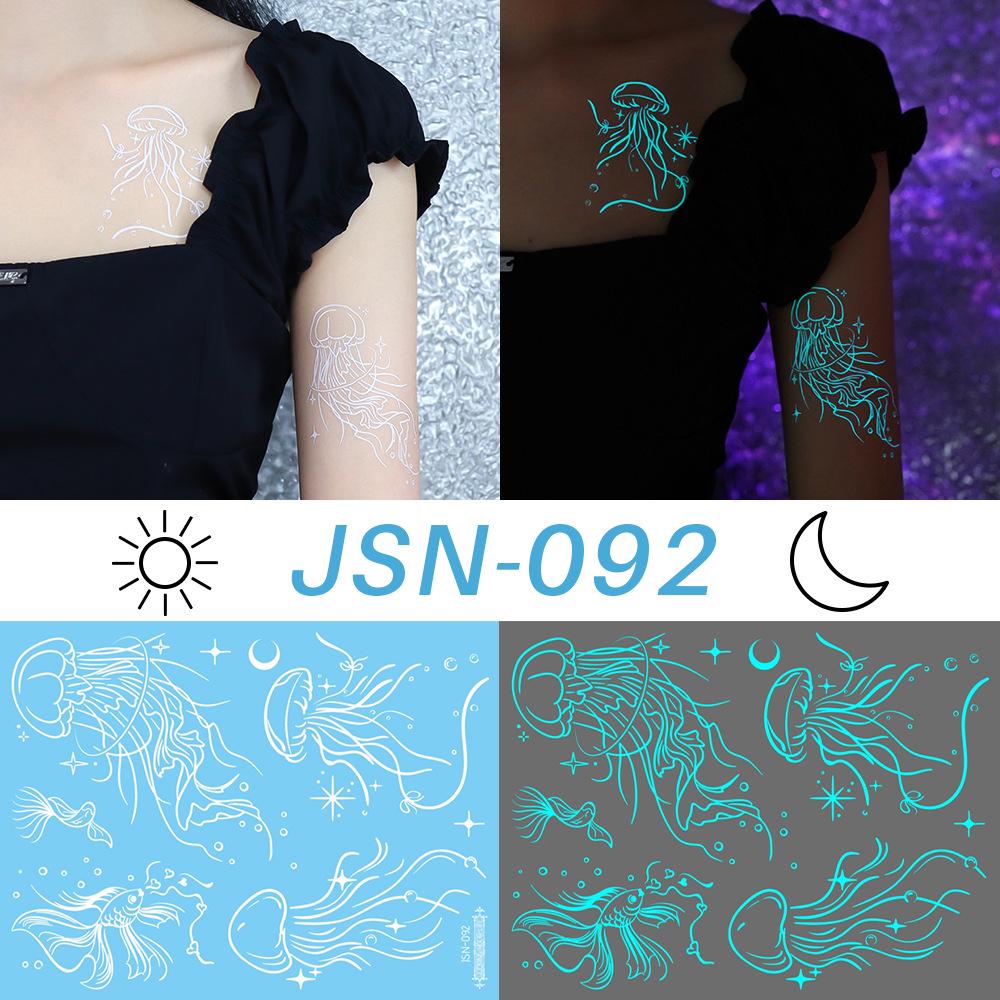 Rikaron Luminous White Henna Mandala & Butterfly Tattoo Stickers - Waterproof.
