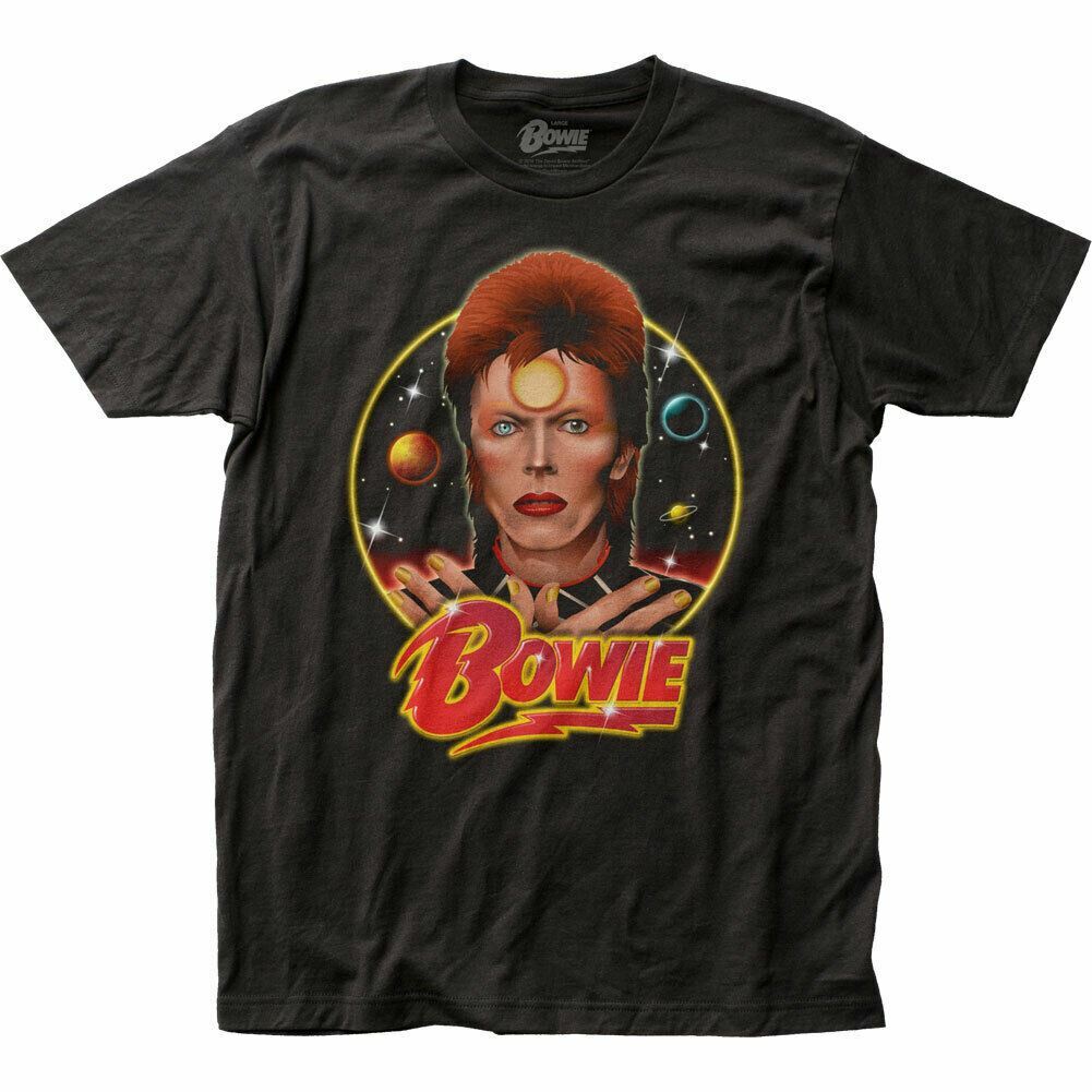 David Bowie Space Oddity T Shirt Mens Licensed Rock N Roll Band Music Tee Black