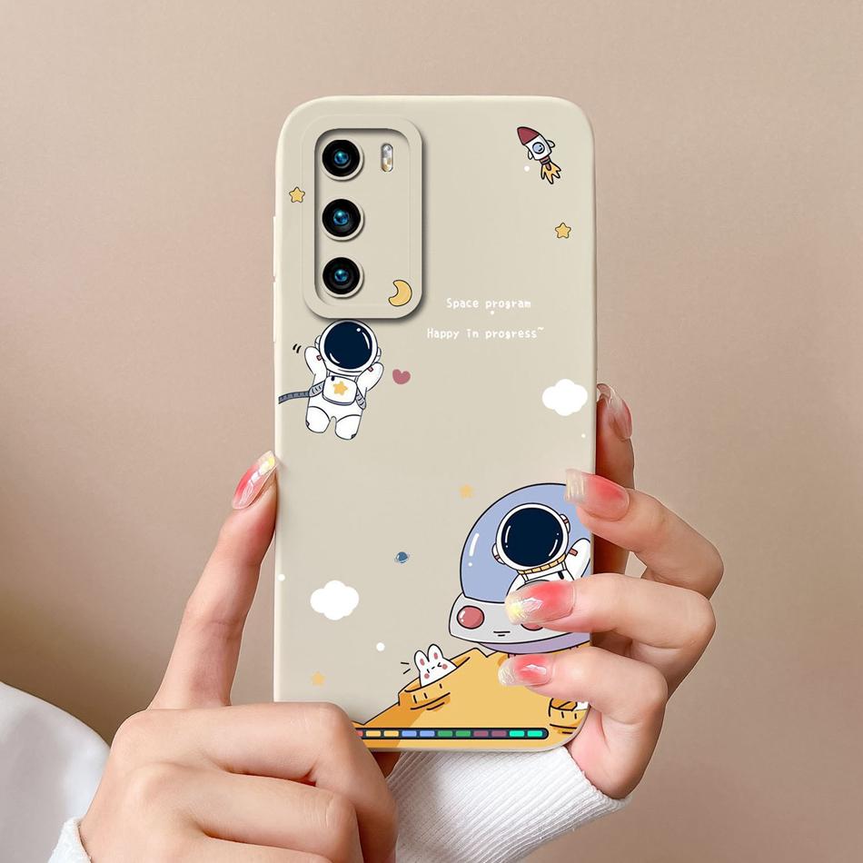 Чехол для Huawei P40 Pro Цветок Пилот Задняя крышка Мягкий Жидкий Силикон Защита Камеры Чехол для Телефона Для Huawei P 40 P40Pro Coque