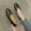 Women's Flat Shoes Spring and Autumn Square Toe Slip-on Ladies Footwear Cheap Clearance Stylish Korean Style Comfortable 39 Shoe