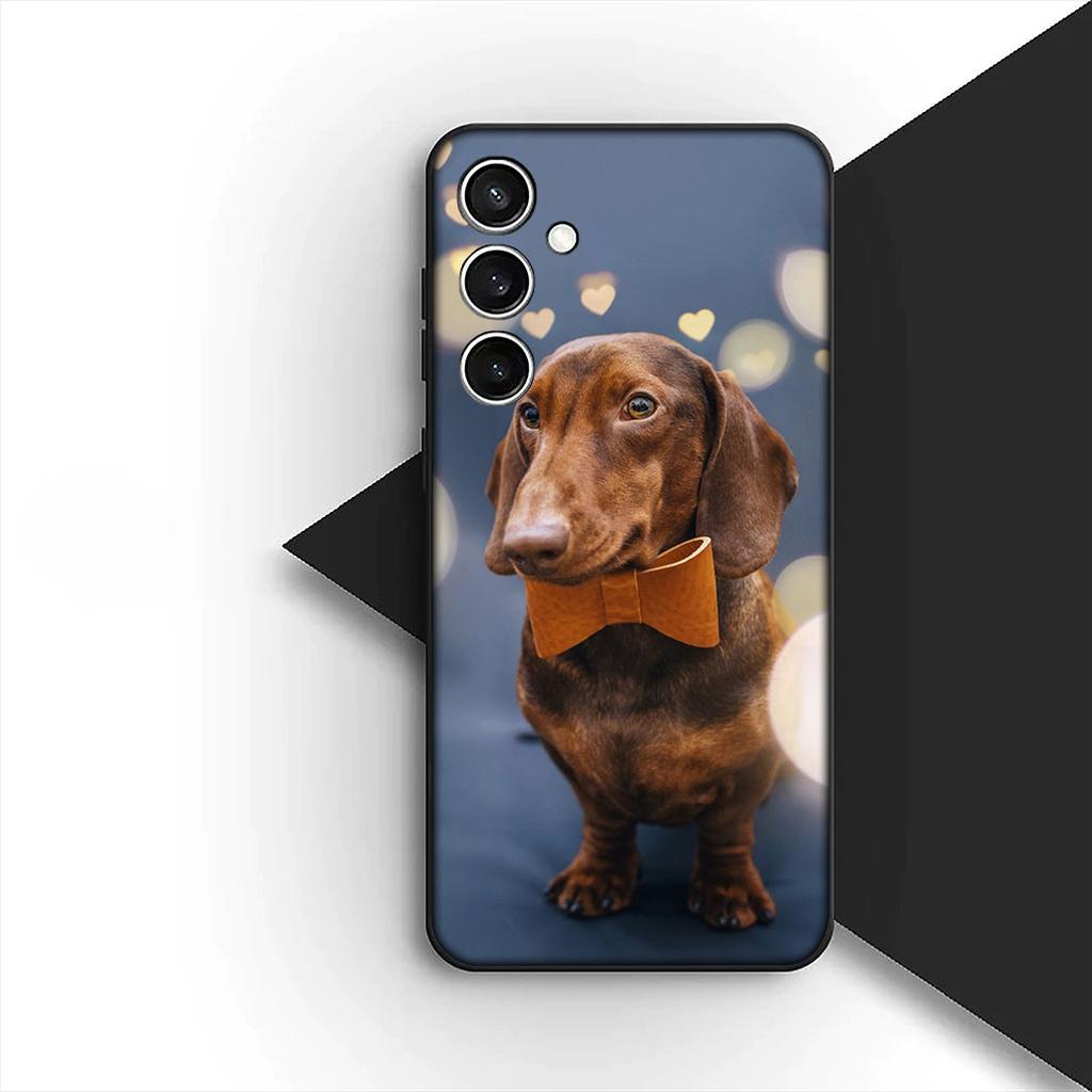 Cover for Samsung Galaxy S24 S25 S23 FE Ultra Plus S7 Edge S25+ S23+ A56 5G Casing Silicone Phone Case Wallpaper Dachshund Dog
