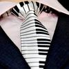Men's Black and White Piano Keys Necktie Slim Narrow Wedding Party Tie Gift