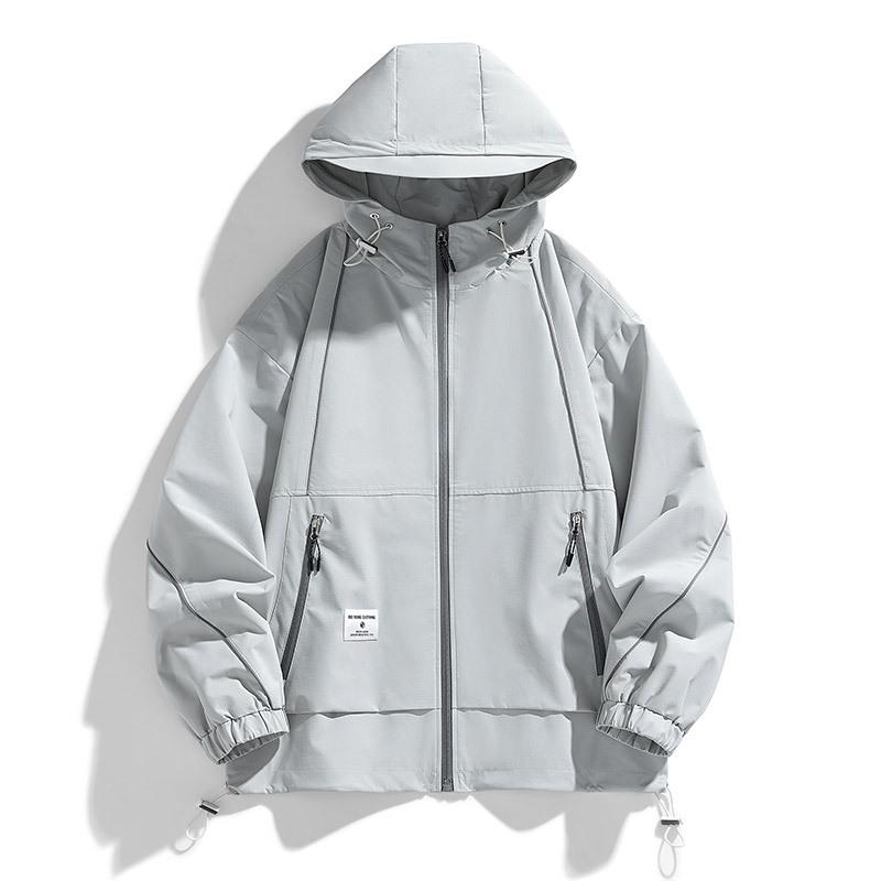 Повседневная мужская куртка, водонепроницаемая куртка, мужская осенняя куртка с капюшоном, увеличенная, большого размера, красивая куртка с инструментами