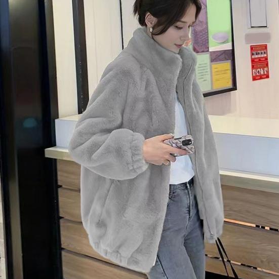 Женское пальто однотонное двустороннее бархатное пальто с карманами теплое с длинным рукавом осенне-зимняя верхняя одежда