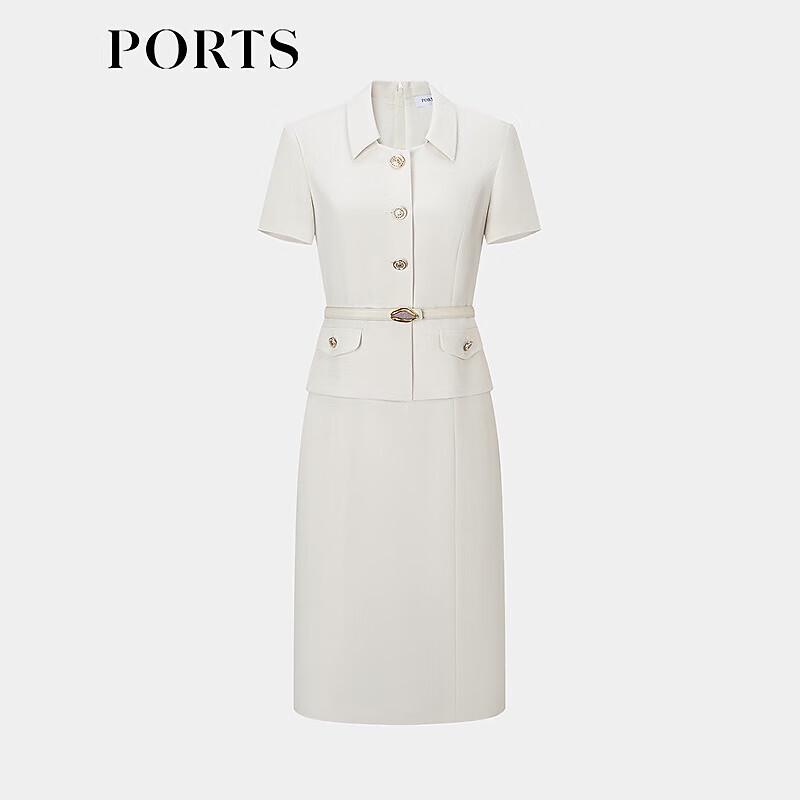 PORTS Women's 2025 S/S Elegant Lapel Mid-Length Dress