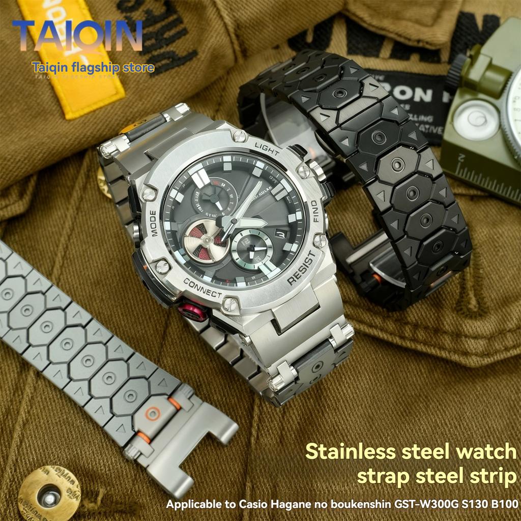 Ремешок для часов из нержавеющей стали для Casio G-Shock GST-W300 400G GST-B100 S100D/S110D/W110 GST-210 модификация Металлический ремешок Браслет