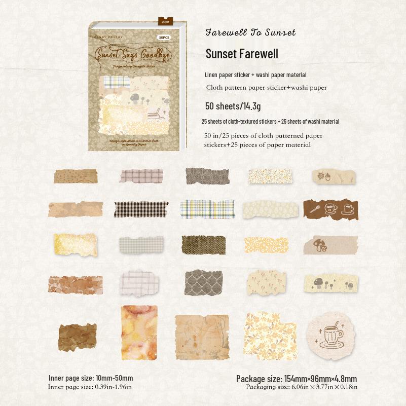 Сахарная Поэзия Тканевая Тематическая Наклейка-Отрывная Упаковка для Журналов