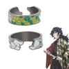 Anime Demon Slayer Ring Kimetsu No Yaiba Kamado Tanjirou Inspired Adjustable Ring For Fans Cosplay Props Jewelry Gift