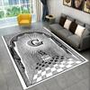 3D Freemason Masonic Illuminati Ring Area Rug,All Seeing Eye Carpet Rug for Living Room Bedroom Doormat Decor,Non-slip Floor Mat