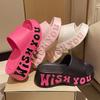 Fashion New Fashion EVA Platform Slippers for Women 2025 Summer Letter Print Wedge Heel Sandals Woman Thick Bottom Non Slip Beach Slides