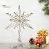 Рождественская елка, 3D, железная верхушка для елки, украшение в виде звезды со светодиодными огнями, праздничный декор, блестящая верхушка для рождественских елок в помещении и на улице