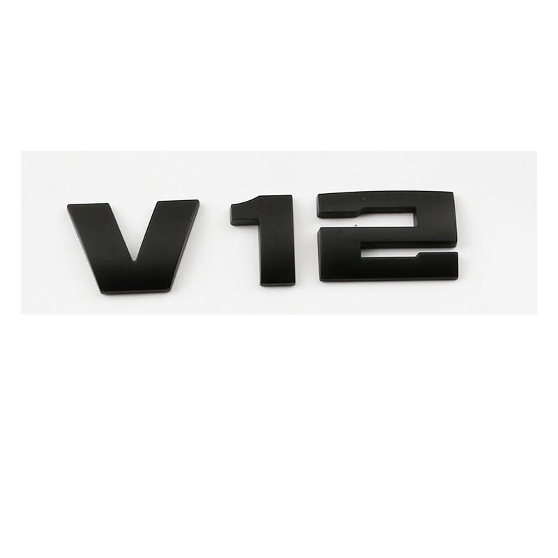 NEW ABS V6 V8 V12 logo Side rear trunk emblem black silver logo sticker Decal Replacement for BMW DL8