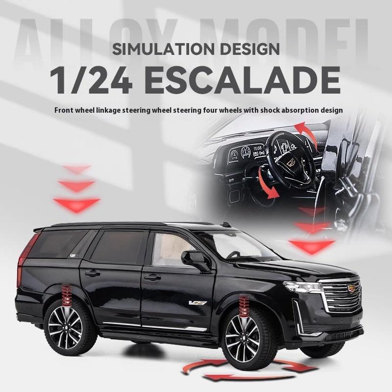 Масштаб 1/24 Cadillac Escalade Внедорожник Сплав Литье под давлением Модель Игрушка с инерционным механизмом Подарок Друзьям Коллекция Хобби Декоративный Прекрасный Подарок
