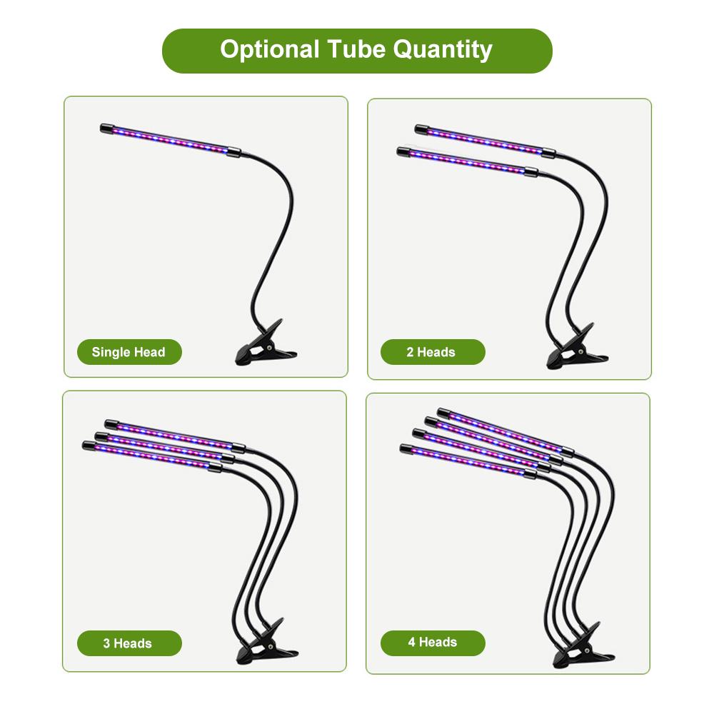 D C 5 V 3A 80W Plant Growth Growing Clip Clamp Lamp Flora Light USB Powered Operated with Line Controller 3 Levels Timer Timing T-ime Setting Functio