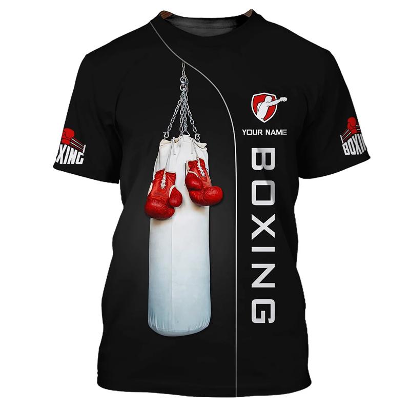 Boxing Graphic T Shirts For Men Summer Trend Short Sleeve 3D Printed Sports T-shirts Loose Quick Dry Breathable Tees Fashion