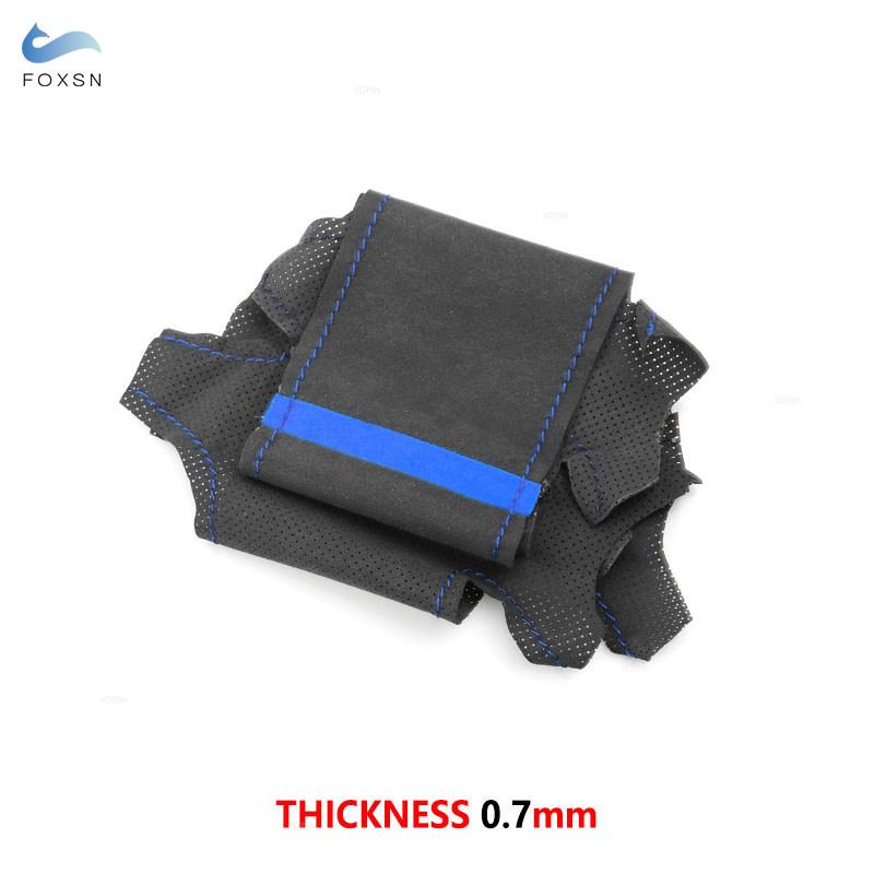 Black Suede Leather Hand Sewing Steering Wheel Cover Trim With Strips For BMW M Sport E90 320i 325i 330i 335i E87 120i 130i