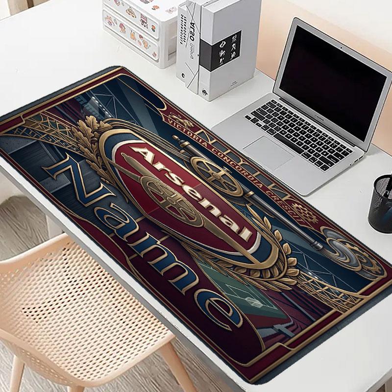 Custom Name Personalized Arsenal F.C Pattern Mousepad, Laptop PC Desk Mat, Decorative Desk Mat for Home Keyboard Pad Gift