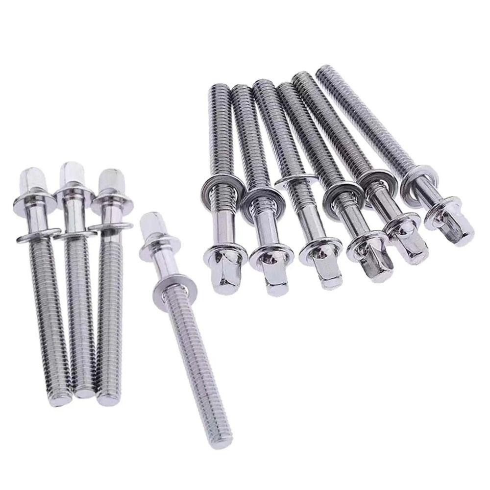 6Pcs Strong Drum Tension Rods with Washers Drum Tight Screw Drum Lug Bolts  for Jazz Drums Repair