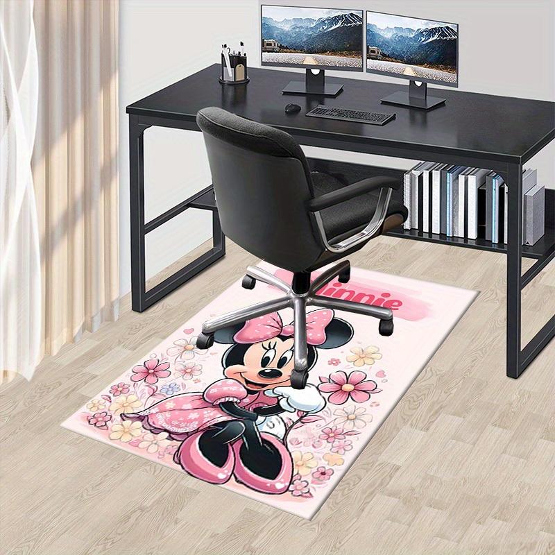 Office Carpet, Desk Mat, Gift for Home Decor, Minnie Mouse Floral Rug, Cute Cartoon Floor Covering, Soft and Warm Mat for Room, Deco