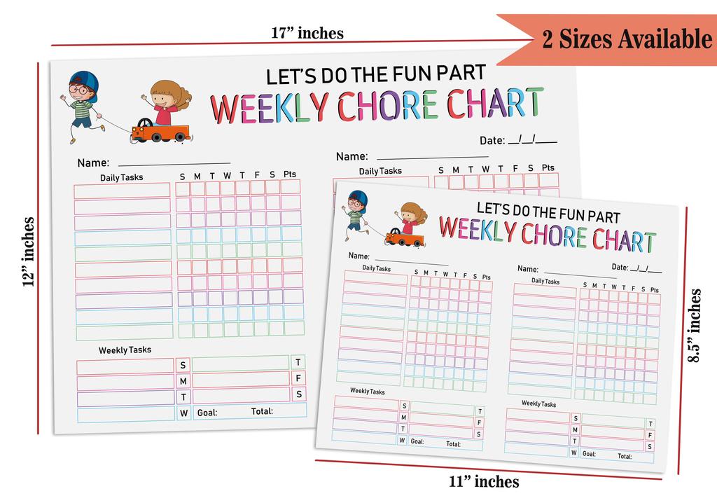 Inkdotpot Магнитная доска Давайте сделаем веселую часть Еженедельная таблица домашних дел Таблица домашних дел для холодильника - Таблица поведения сухого стирания для детей